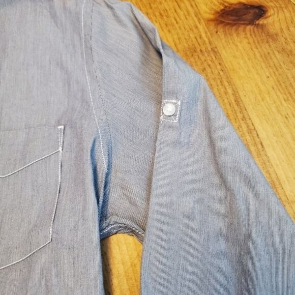 Kingsley Heath Mens Muscle Fit Striped Button-Down Shirt Size L Luxury Style - Picture 6 of 11